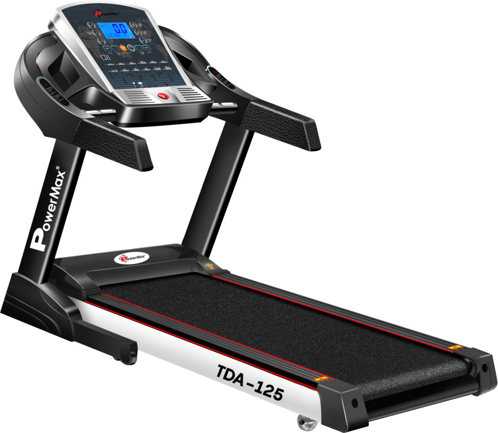 Powermax Fitness TDA-125 2HP (4HP peak) Motorized Treadmill with Auto-Inclination and Auto Lubrication - Treadmillonline.in