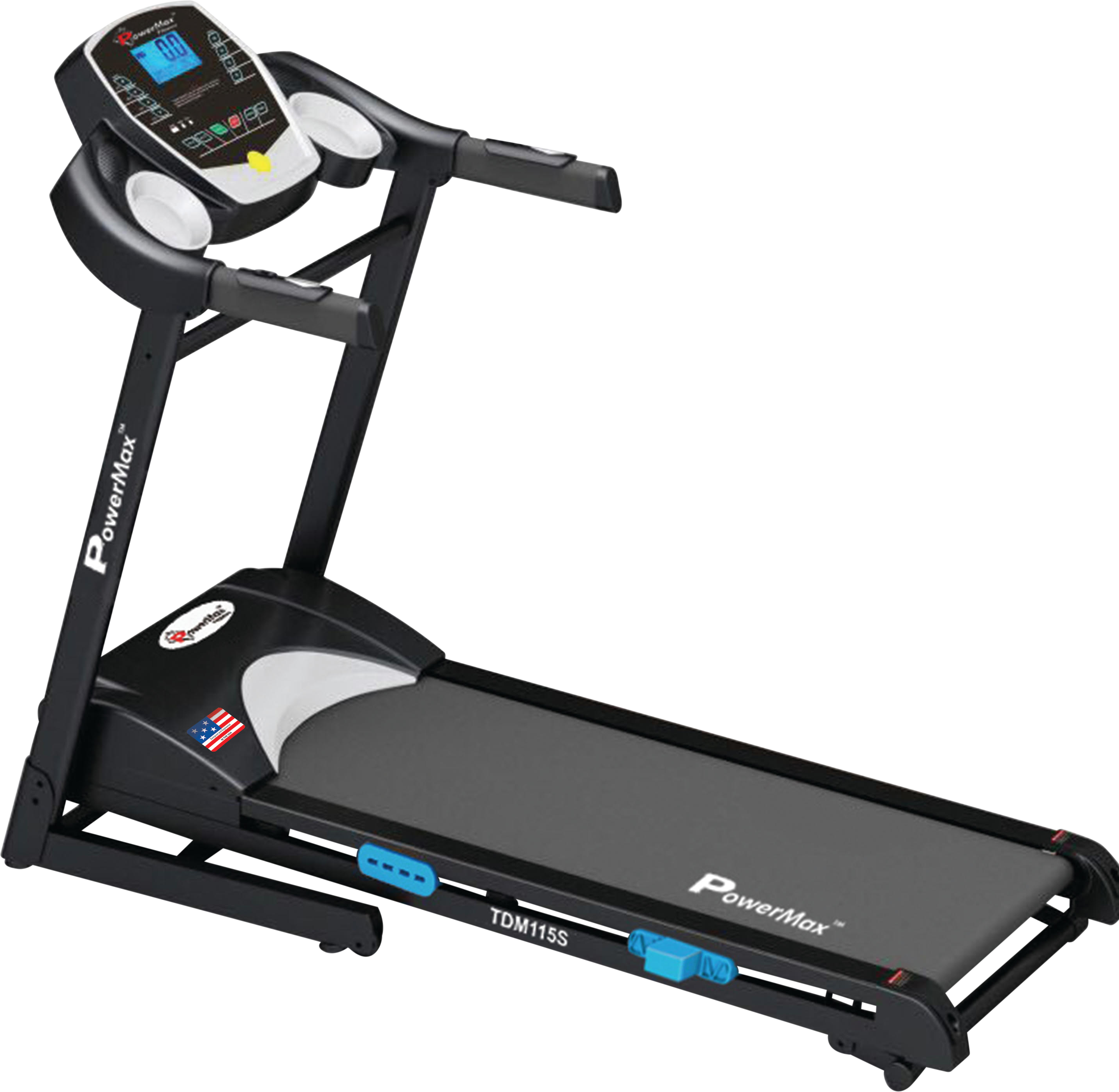 Powermax Fitness TDM115S 2HP (4HP peak) Motorized Treadmill with Green ...