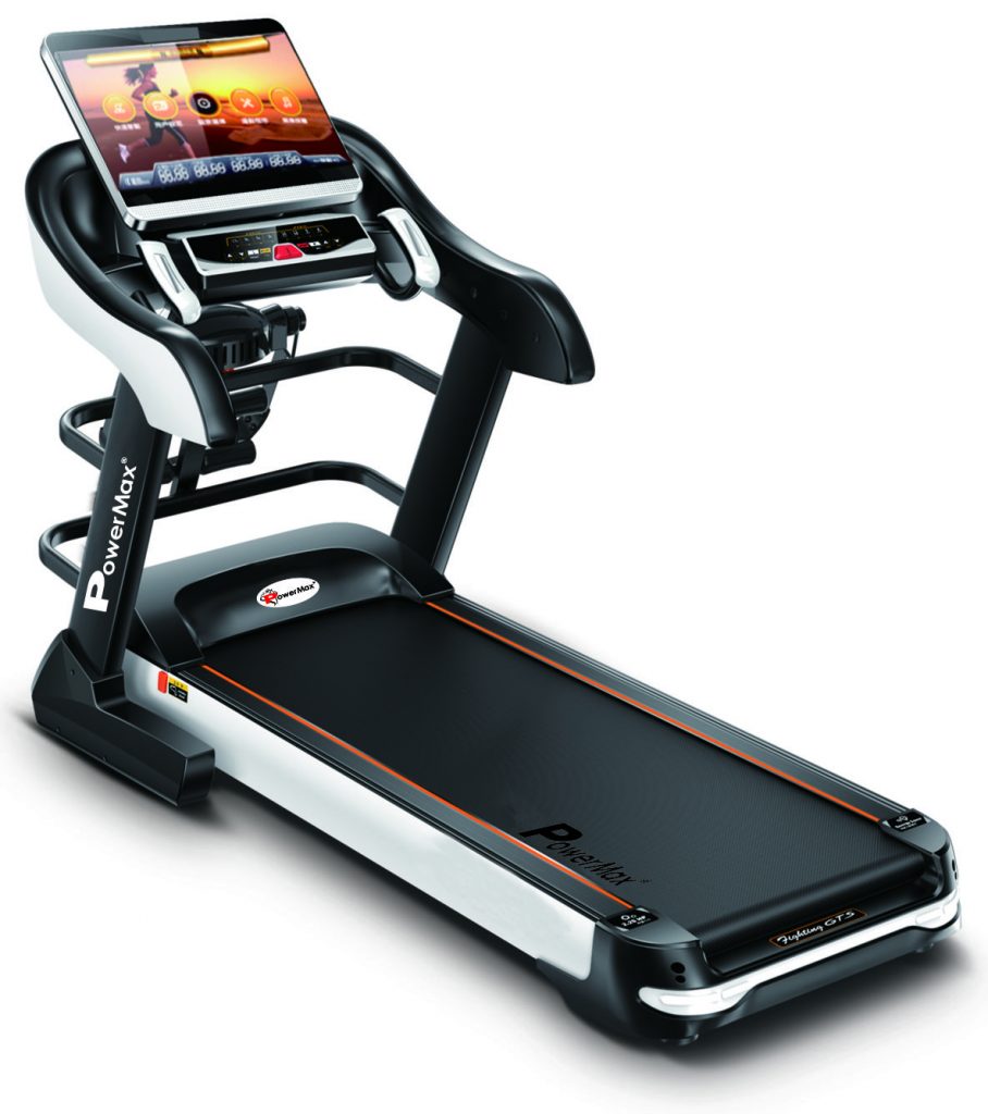 Powermax Fitness TDA-595 4HP (8HP peak) Multifunction Motorized Treadmill (18.5" COLOR TOUCH Screen ) with Auto-Inclination (Warranty: Motor-3 yrs; Other parts-1yr; Frame-Lifetime)